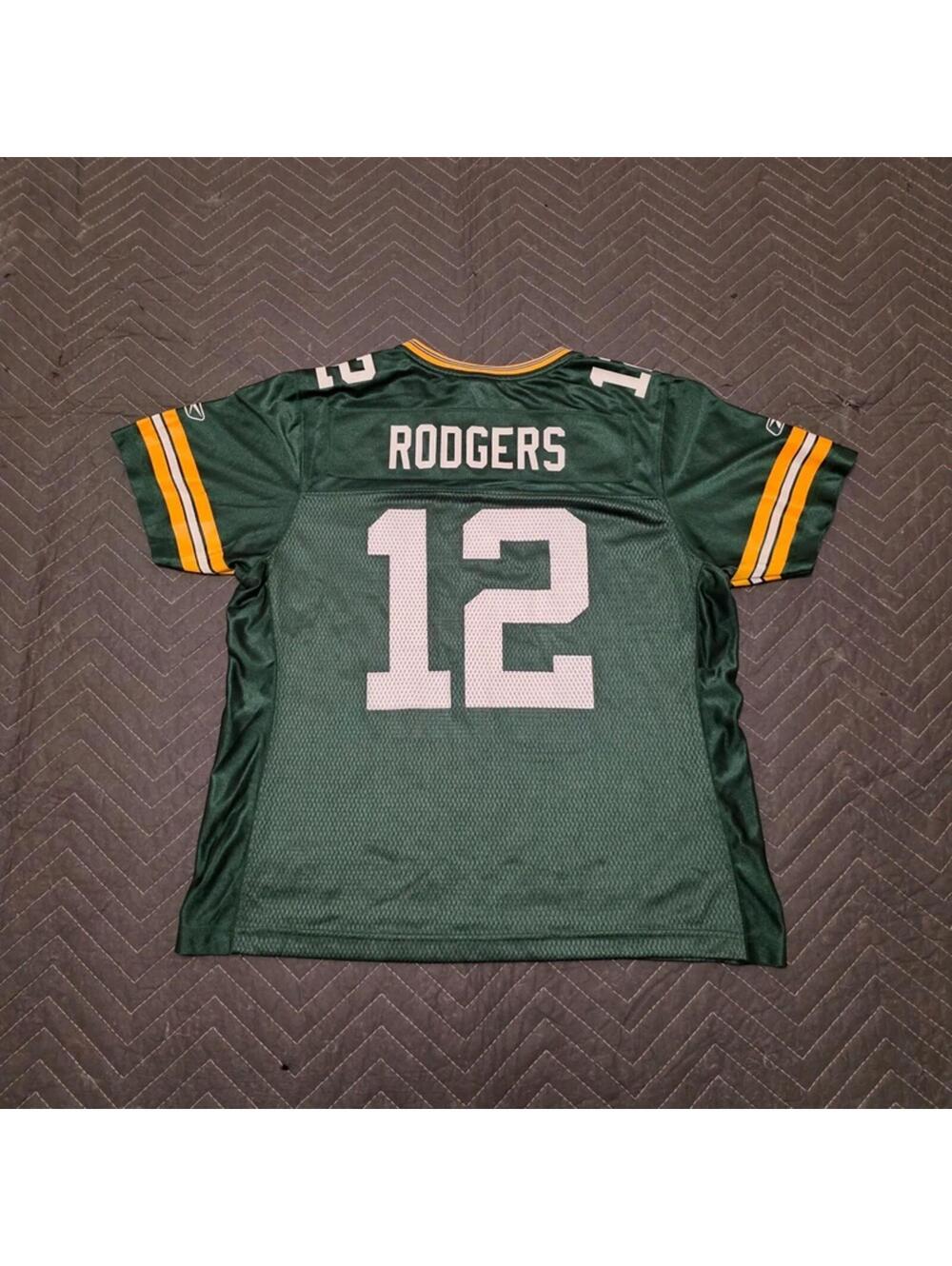 Reebok Aaron Rodgers #12 NFL Green Bay Packers Jersey sz L